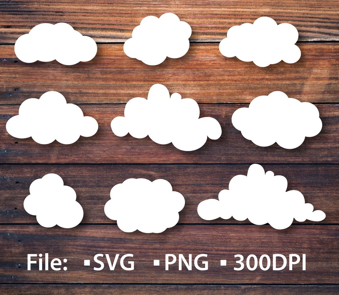 White Fluffy Clouds Bundle Pack: Clipart SVG PNG (digital Download) - Etsy