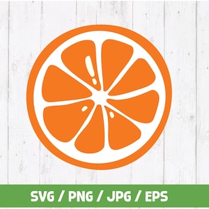 Puede incluir: Una ilustración gráfica circular de una rodaja de naranja, con un anillo exterior de color naranja vibrante y secciones interiores segmentadas separadas por líneas blancas, con pequeños reflejos blancos en algunos de los segmentos.