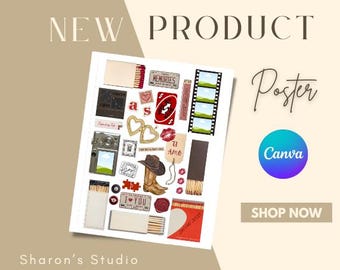 Jubiläumsplakat im Streichholzschachtelstil: Vintage Retro Design (Canva Editierbar)