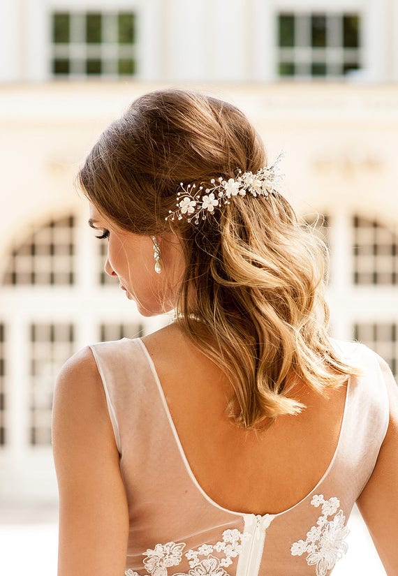 Beach Wedding Hair Comb Ivory Hair Vine Boho Weddings Etsy