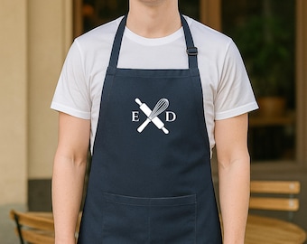 Grembiule personalizzato, grembiule da officina in tela con tasche, regalo personalizzato per lui, grembiule da cucina, grembiule da barbecue, grembiule da barista, grembiule da uomo