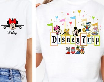 Disney Trip 2026 Family Comfort Colors Shirts – Personalized Matching Disney Vacation Tee, Custom Name Front Pocket Shirt, Disneyland Outfit