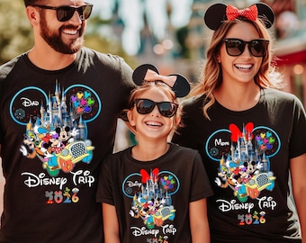 Disney Trip Family Shirts 2026 Matching Vacation Tees Mom Dad Kids Disney World Outfit Personalized Family Park Shirts