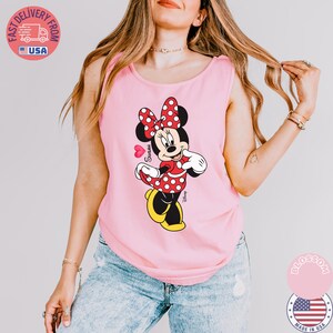 Personalized Minnie Mouse Shirt Comfort Colors, Custom Name Disney Shirt, Minnie Mouse Tee Women, Disney Gift For Her, Cute Minnie Shirt image 3