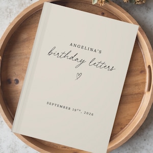 Birthday Letters Book Personalised Guestbook Party Memory Journal Custom Name Hardback Keepsake Time Capsule Notebook Wishes For Birthday image 1