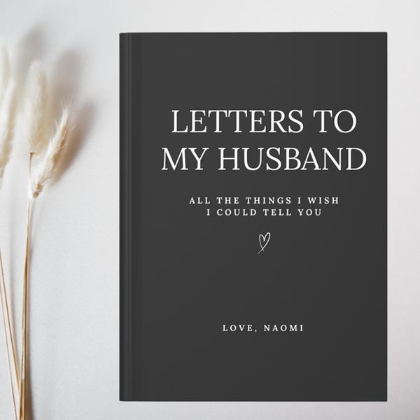 Diario "Cartas a mi esposo en el cielo" - Regalo por la pérdida de un cónyuge - Libro de recuerdos - Recuerdo de condolencias - Diario de duelo personalizado A5