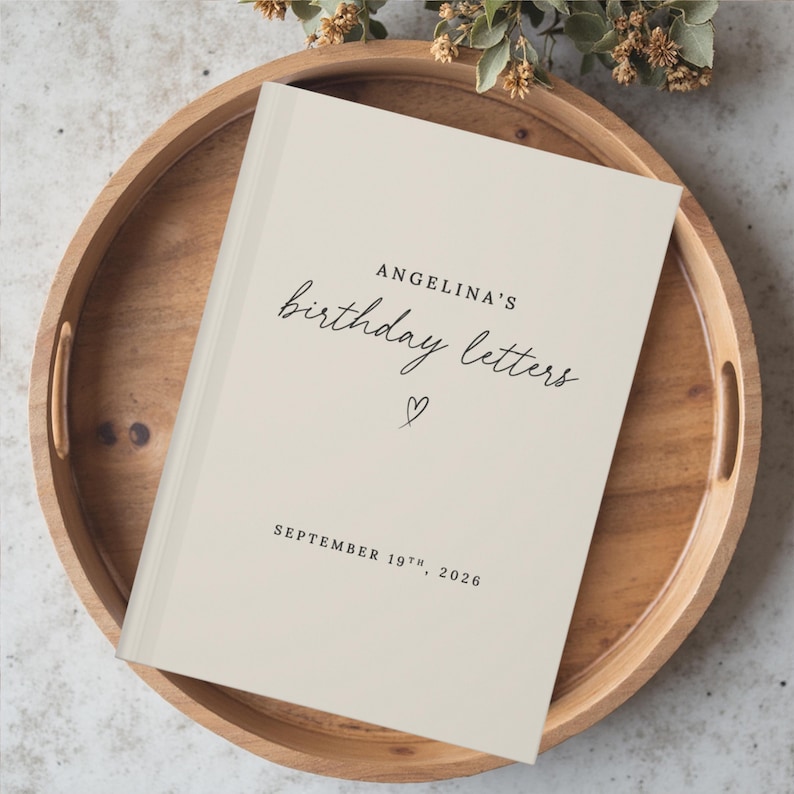 Birthday Letters Book Personalised Guestbook Party Memory Journal Custom Name Hardback Keepsake Time Capsule Notebook Wishes For Birthday image 1