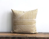 Karnataka pillow cover in metallic ink hand printed on Natural Ecru organic hemp 20x20