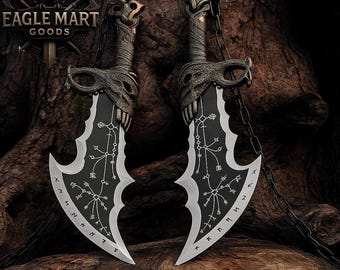 God of War Blades of Chaos & Kratos Axe: Stainless Steel Cosplay Replica