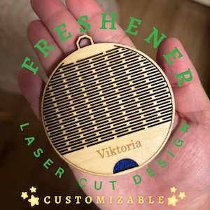 Customizable Laser Cut Air Freshener SVG | Engraved Wood Aroma Diffuser Tag | Digital File for Glowforge, Cricut, CNC, dxf pdf ai
