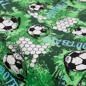 Stoffe Zanders - Fußball mit Netz grün (Baumwolle Popeline)