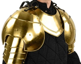 Medieval Pauldrons 18 Gauge Steel | LARP Cosplay Shoulder Armor Easter Day