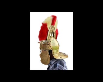 Messing Roman Centurio Helm - 18 Gauge Steel, LARP Cosplay Rüstung