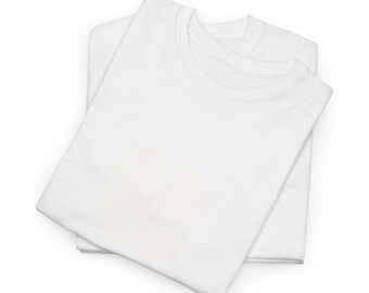 Vit elefant-t-shirt | Enfärgad rund halsringning, redo för personligt tryck