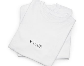 VAGUE minimalist text tee | T-Shirt | small chest typography, white crewneck