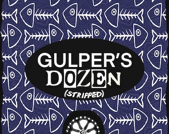 GULPER’S DOZEN (Stripped) Seamless Pattern Tile, Handmade, Fish Pattern, Surface Pattern, Digital Download