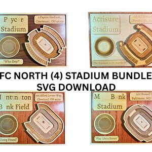 AFC North Stadium 3D Layered Cut Files - 4 Stadium Bundle (Digital Download)