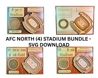 AFC North Stadion 3D Layered Cut Files - 4 Stadion Bundle (Digitaler Download)