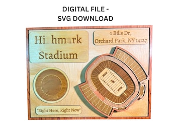 Estadio Highmark en 3D con capas SVG - Fútbol Americano de Buffalo (Descarga digital)