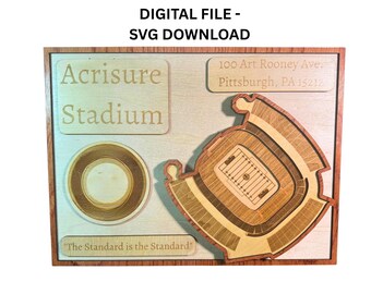 Estadio Acrisure 3D en capas SVG - Fútbol Americano de Pittsburgh (Descarga digital)
