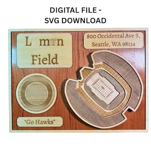 Lumen Field 3D Layered Stadium SVG - Seattle Football (Digital Download)