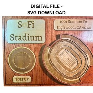 SoFi Stadium 3D Layered Stadium SVG - Los Angeles Football (Digital Download)