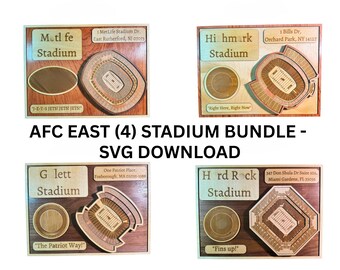 AFC East Stadium 3D Layered Cut Files - 4 Stadium Bundle (Digital Download)