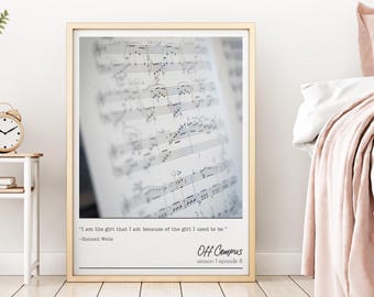 楽譜の引用プリント | 音楽のウォールアート | ファンアート | ハンナ・Wのプリント | 大学時代のロマンス | エンパワーメントプリント