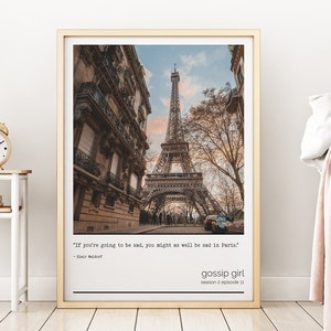 Gossip Girl Poster Print | TV Series | Room Print | Home Decor | Blair Waldorf | Paris