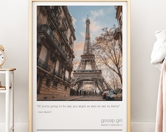 Gossip Girl Poster Print | TV Series | Room Print | Home Decor | Blair Waldorf | Paris