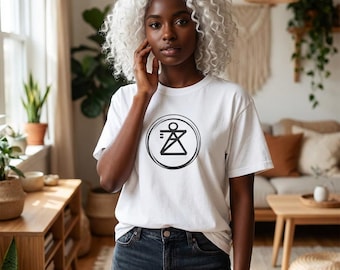 T-shirt con logo minimalista a cerchio geometrico / Maglietta con simbolo geometrico