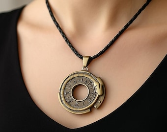 Vintage Zodiac Talisman Necklace – Protective Amulet Pendant Bronze Serpent Amulet