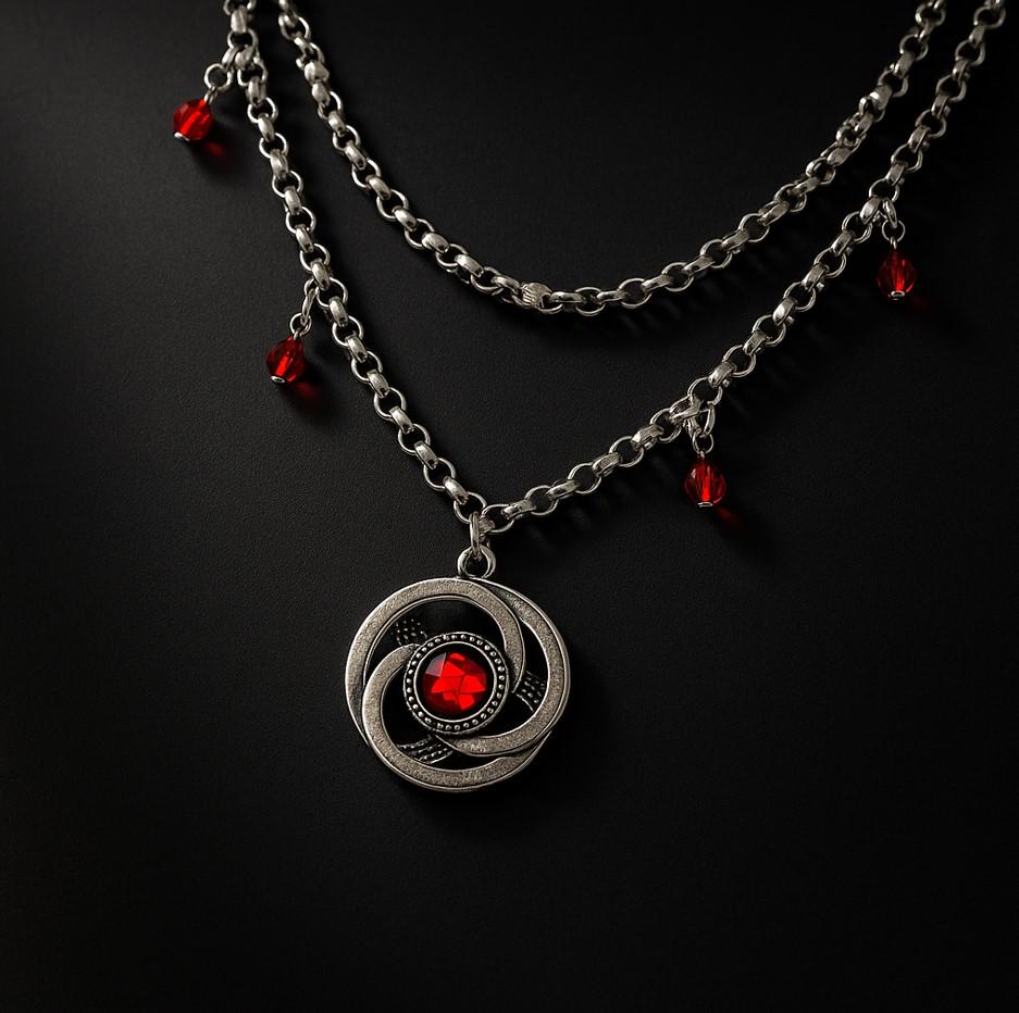 Collana girocollo con cristalli Swarovski gialli e ciondoli in meta