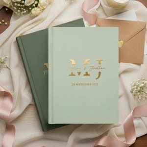 Personalisiertes Paar Journal mit Initialen, personalisiertes Goldfolien Andenken für Paare & Jubiläen