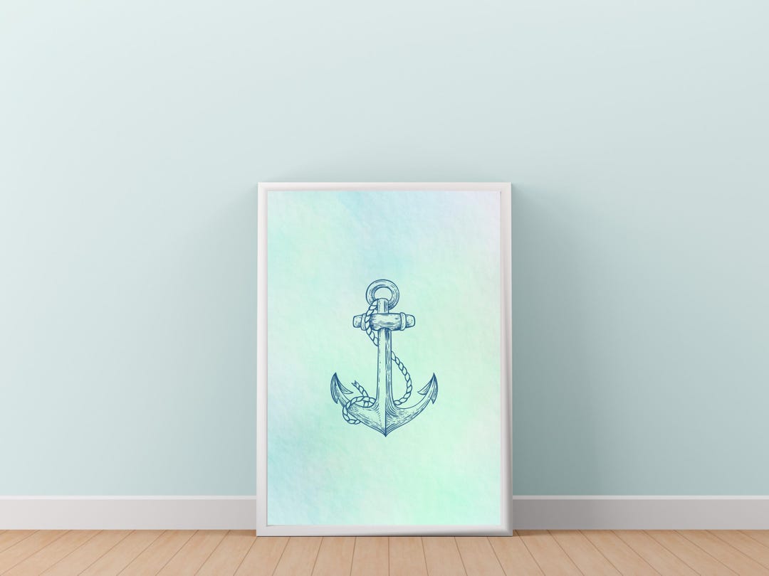 Nautical Nursery Wall Art, Anchor Line Art, Printable Download - Etsy
