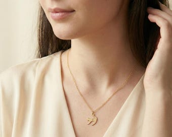 Cat Necklace | Personalized Cat Initial Necklace | Pet Memorial JeweLlry | Necklace with Cat Symbol | Christmas Gift | Cat Necklace