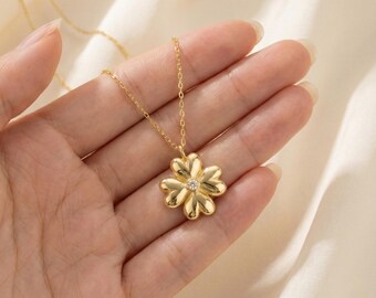 LIKGREAT Collana Portafortuna Con Quadrifoglio A Cuore - Acciaio Inox, Per Ragazze E Donne