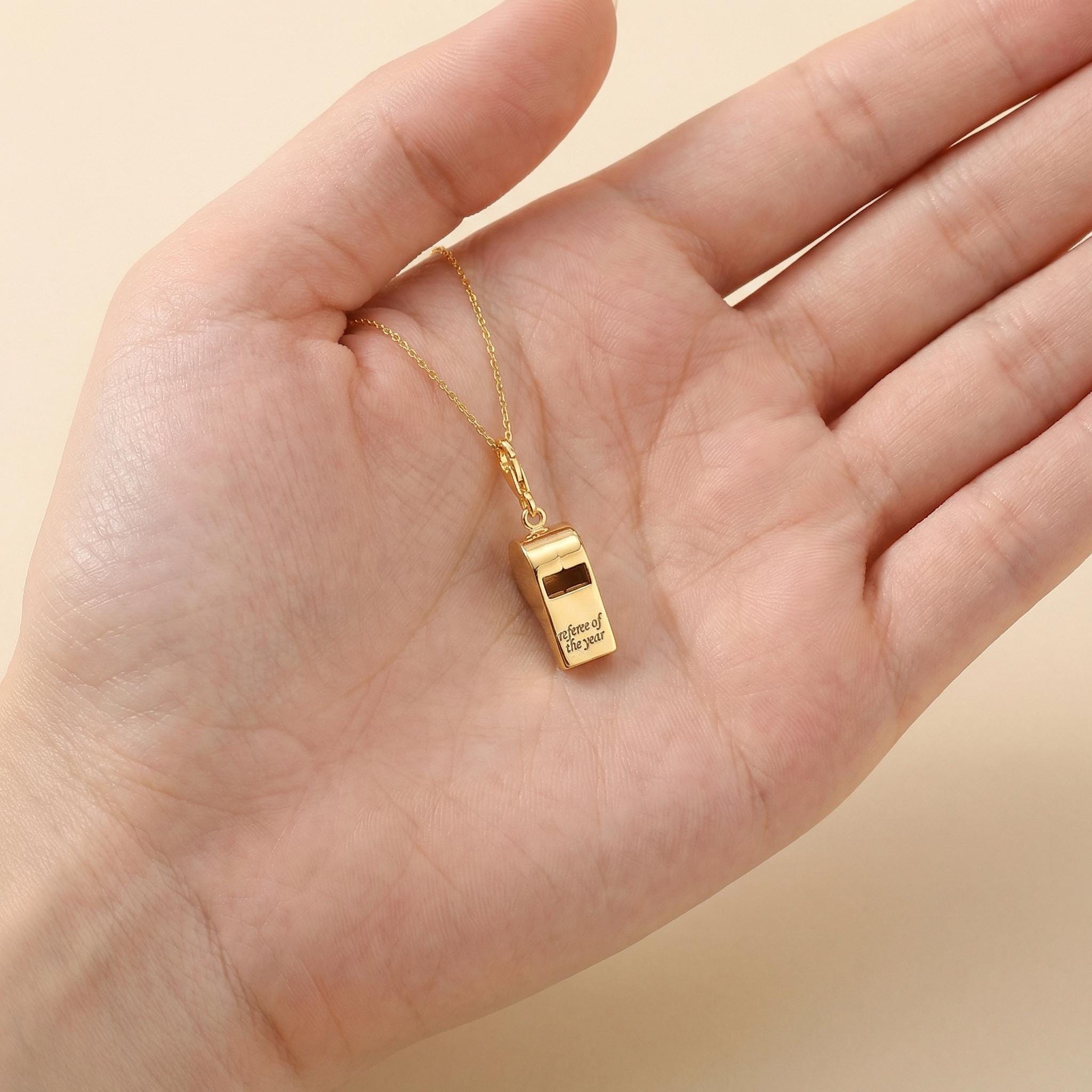 Fischietto In Metallo Con Strass E Portachiavi – Dorato 14K – Per Allenatori, Arbitri, Insegnanti, Bagnini