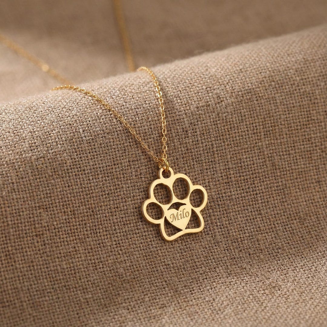 Personalized Paw Print Necklace | Pet Memorial Jewelry - Etsy