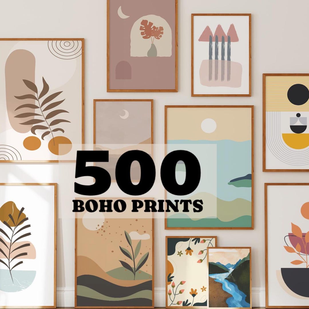 Neutral Boho Wall Art Printable | Earthy Abstract Bohemian Art Print ...