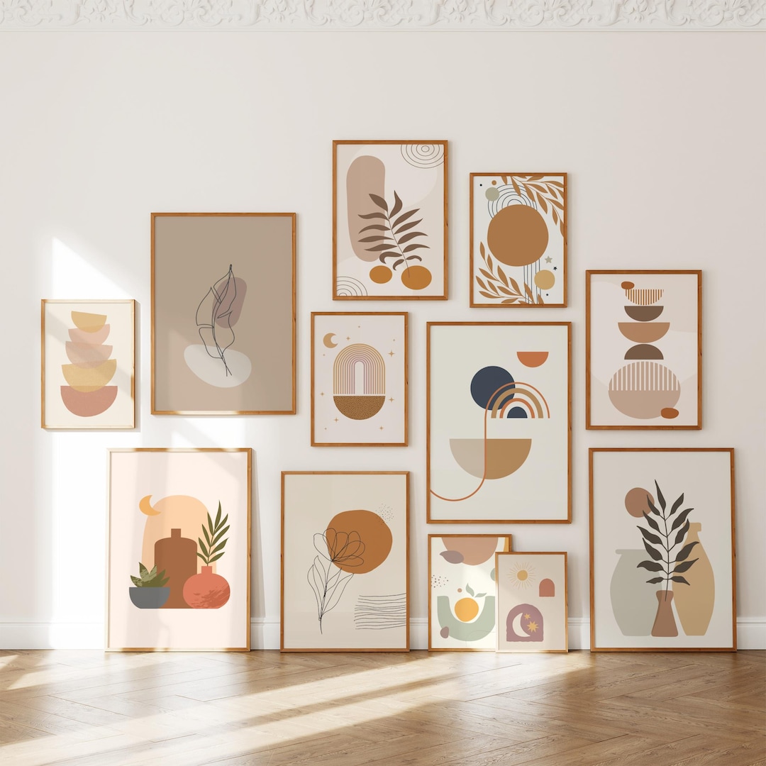 500+ Mid Century Modern Wall Art | Neutral Boho Prints | Female Line ...