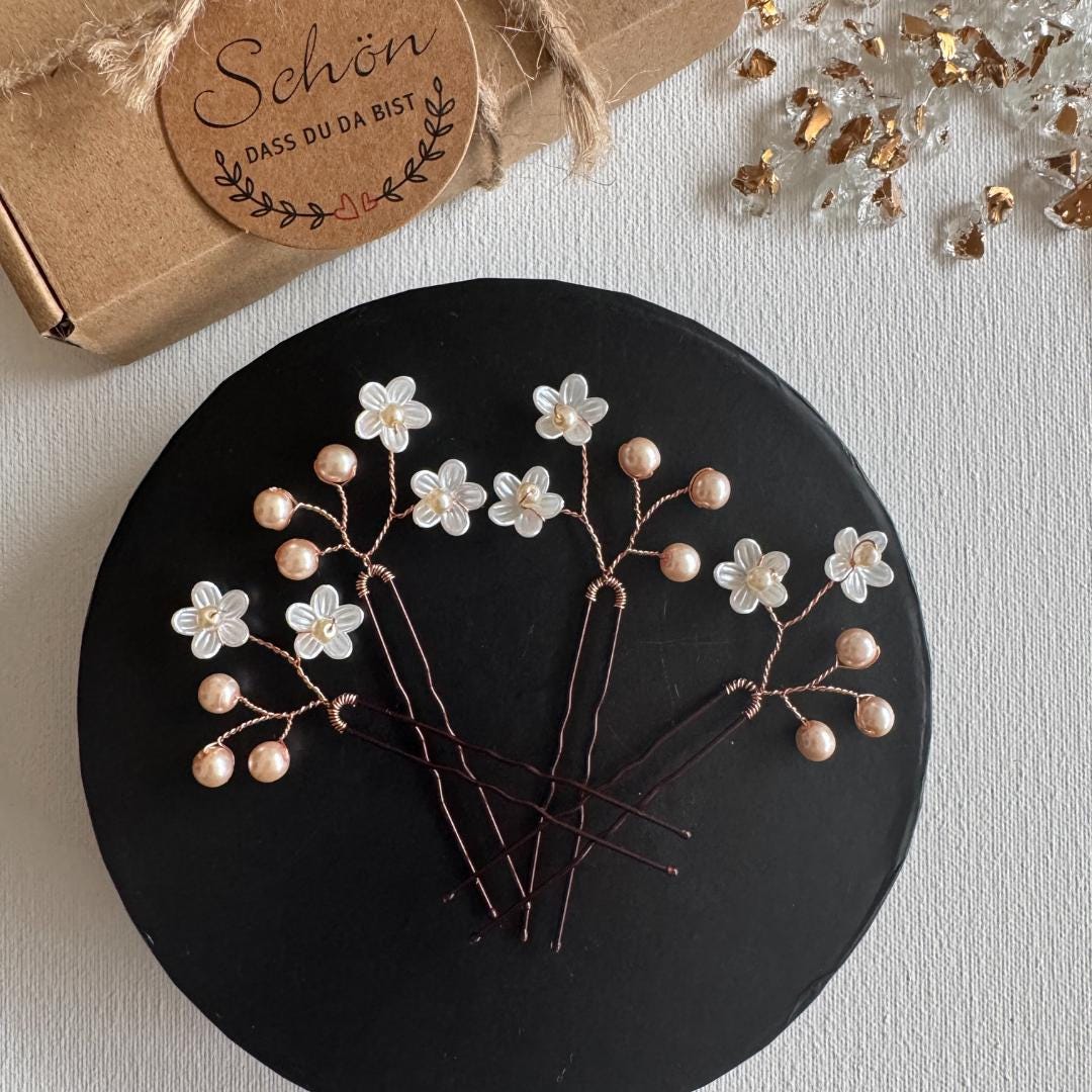 Lurrose Haarnadeln-Set – 6 Stück, Goldfarben Mit Kristallblättern, U-förmig Für Hochzeit, Dutt & Abendfrisuren