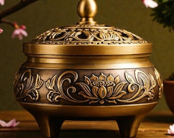 Räucherstäbchenhalter aus Messing für Meditation & Aromatherapie, Zen Wabi Sabi Räucherstäbchenhalter, Teeraumdekor, Housewarming oder Hostessengeschenk, Yoga Geschenke