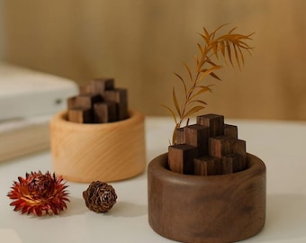 Black Walnut Wooden Aromatherapy Diffuser: Essential Oil Holder