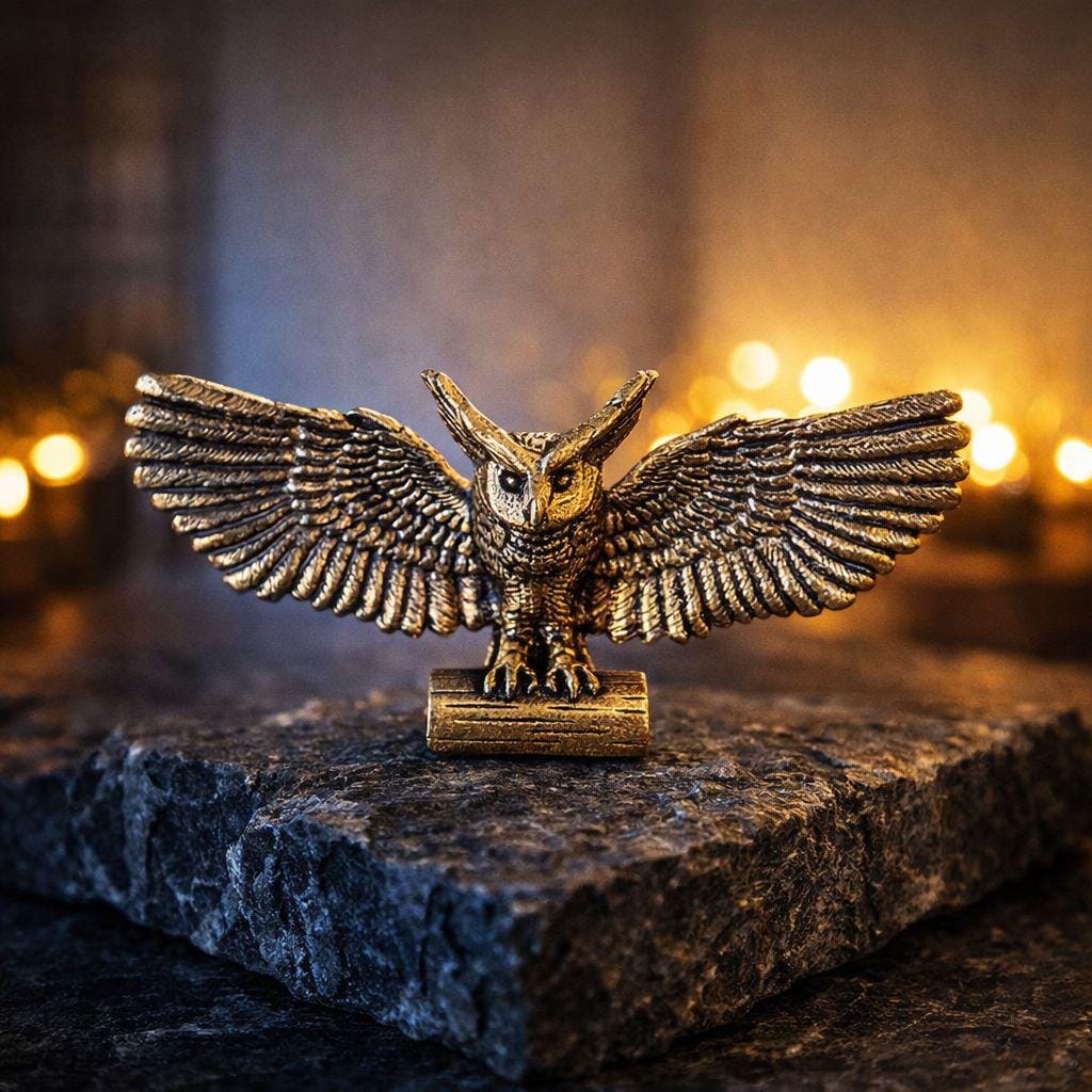 Brass Cute Owl Figurine, Homeware, Protection, Feng Shui, Statue, Figure, Cabin Decor, Hostess Gift,