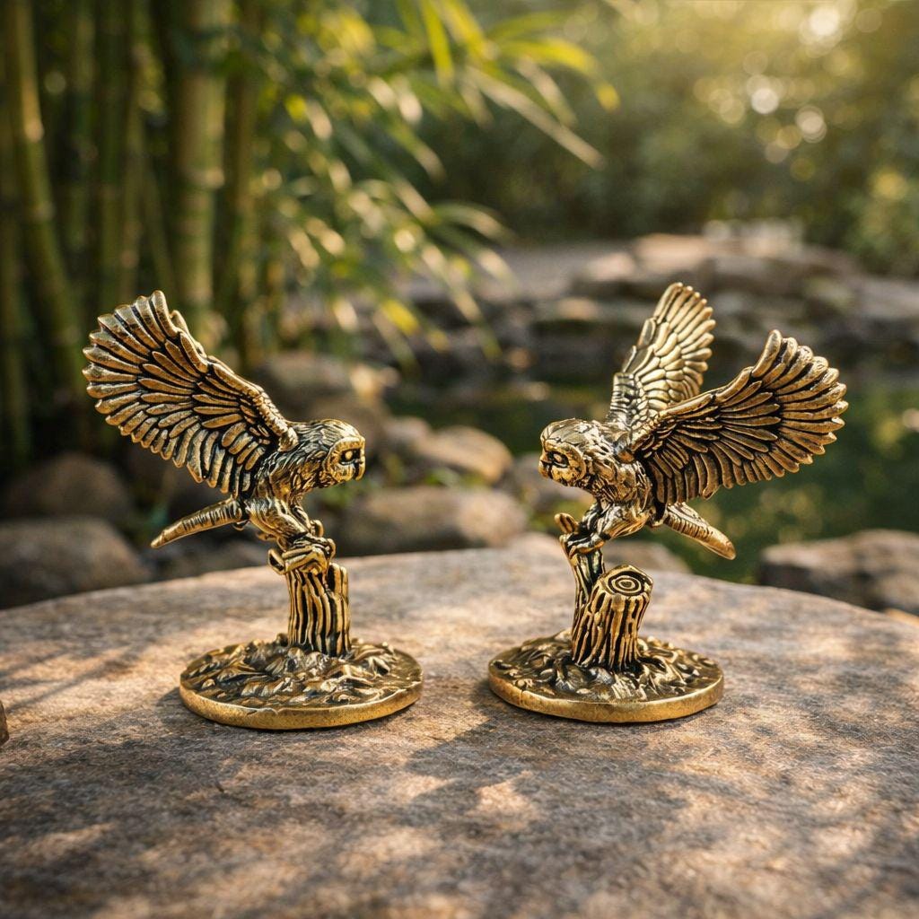 Brass Owl Figurine, Homeware, Antique, Home Decoration, Statue, Figure, Collectible, Cabin Decor, Ho