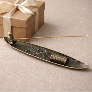 Porta incienso de barco japonés, regalo para anfitriones, aromaterapia, adorno para casa nueva, porta incienso de aleación, decoración de dopamina, zen, regalo de Feng Shui