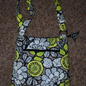 Retired Vera Bradley Citron Yellow Black Floral Crossbody Purse