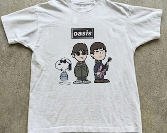Camiseta de la banda Oasis Snoopy / Camiseta vintage de música Britpop