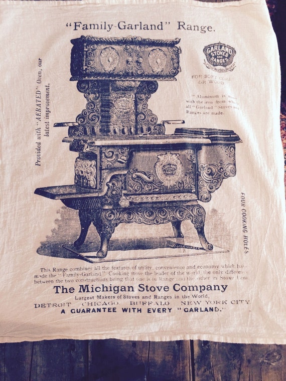 Garland Michigan Stove Patent Drawing Floursack Towel Etsy